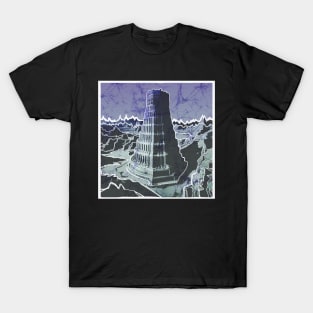 Tower of Babel batik style landscape T-Shirt